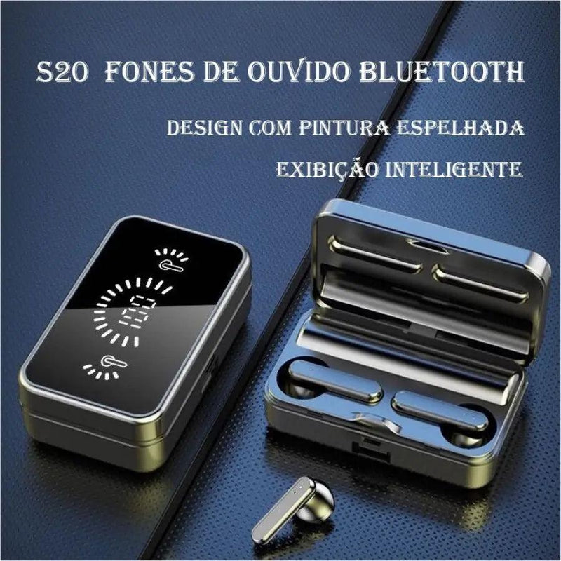 Fones de Ouvido S20 TWS Sem Fio Bluetooth com Cancelamento de Ruído