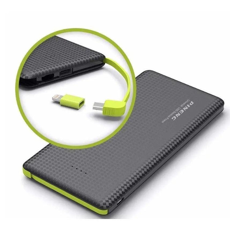 Power Bank 10.000mAh com Cabos Integrados para iPhone e Android - Carregador Portátil