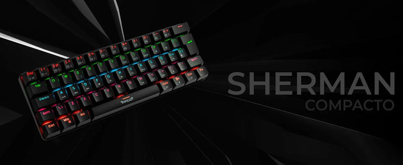 Teclado Mecânico Gamer TGT Sherman Compacto ABNT2 - Switch Azul - RGB