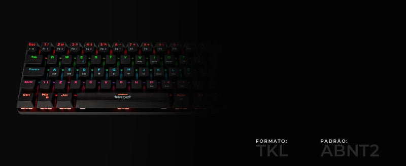 Teclado Mecânico Gamer TGT Sherman Compacto ABNT2 - Switch Azul - RGB