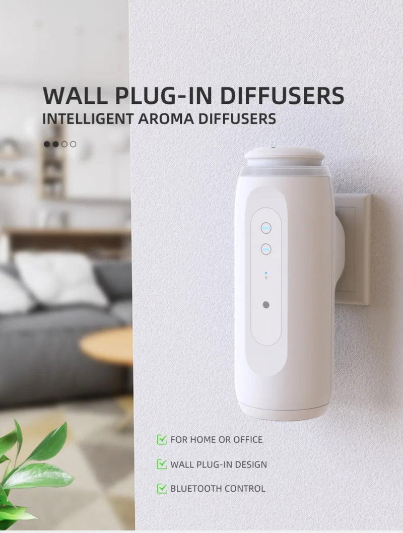 Difusor de Óleo Essencial Sem Água com Plugue de Parede e Controle Bluetooth