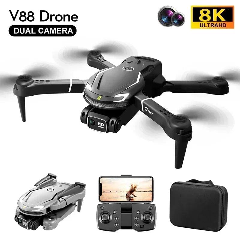 Mini Drone 8K Professional HD - quadricóptero com Controle Remoto e Câmera Dual