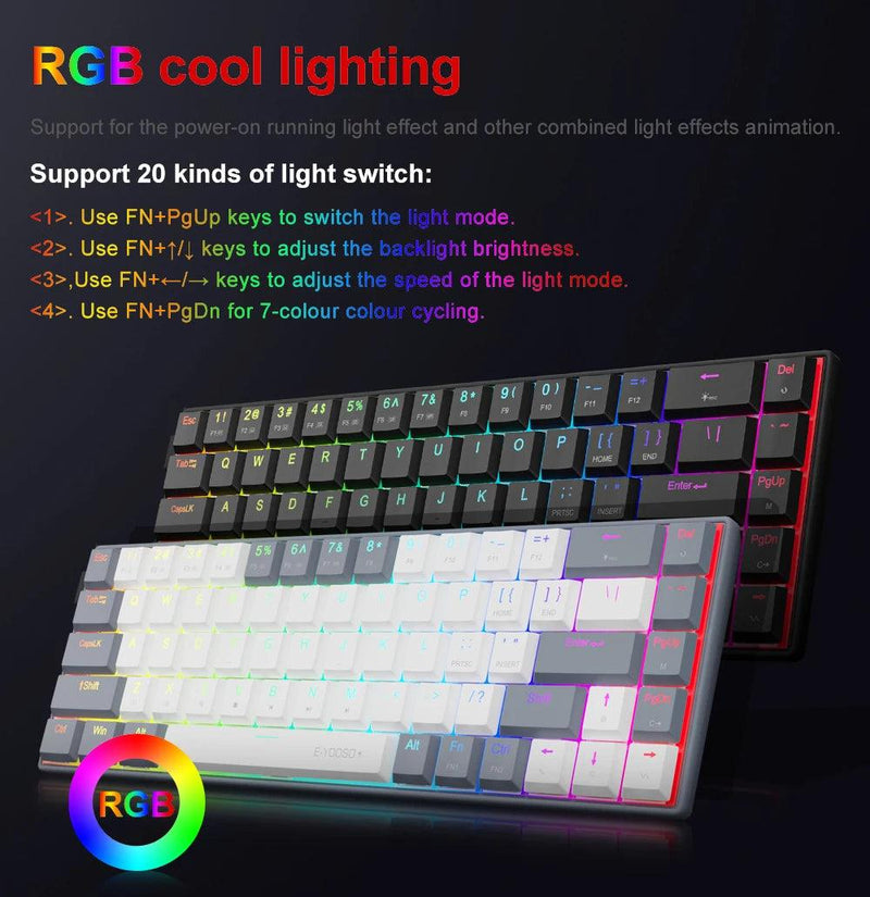 Teclado Mecânico gamer E-YOOSO A68 com Retroiluminação RGB