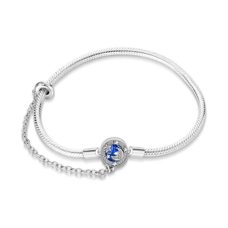 Bracelete de Prata 925 com Zircônia Azul